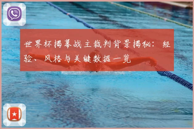 世界杯揭幕战主裁判背景揭秘:经验、风格与关键数据一览